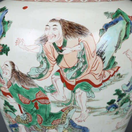 Qing Dynasty Multicolored mythology figure Jar - Foto 5