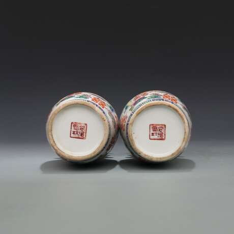 A pair of Qing Dynasty pastel glaze bottles - Foto 13