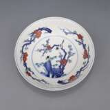 Qing Dynasty Blue and white Magpie plate - фото 2