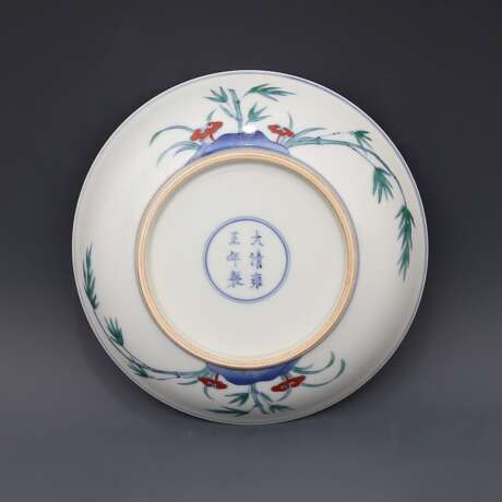 Qing Dynasty Blue and white Magpie plate - фото 5