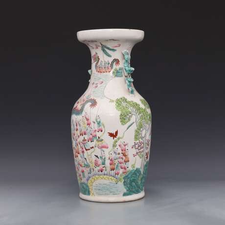 Qing Dynasty painting One hundred children Binaural vase - photo 3