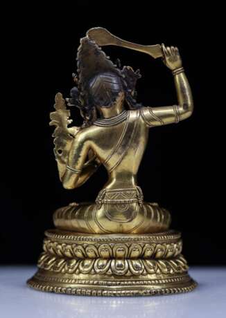 17th century Tibetan Manjushri copper gilt Buddha statue - Foto 2