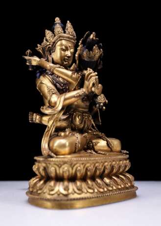 18th century Tibetan copper gilt double happy Buddha statue - Foto 2