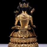 18th century Tibetan copper gilt double happy Buddha statue - Foto 5