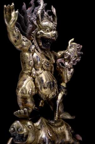 Tibet Buddhism Copper gilt Hell Lord - фото 2
