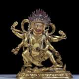 17th century Tibetan Tantric copper gilt Buddha statue - фото 1