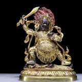 19th century Buddhism Copper gilt Gold armor Dharma Guard - Foto 1