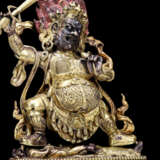 19th century Buddhism Copper gilt Gold armor Dharma Guard - Foto 6