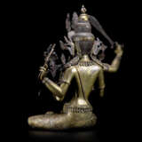 17th century Tibetan copper gilt four-arm Manjusri Buddha statue - Foto 5
