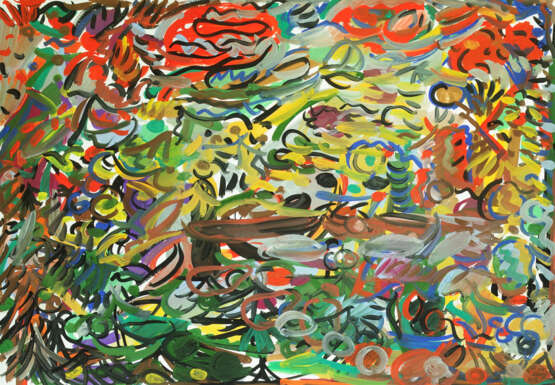 "Мощение дорог' Paper Gouache Abstract Expressionism Landscape painting Россия Санкт -Петербург 2025 - photo 1