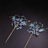 Qing Dynasty Silver gilt Hairpin a pair - Foto 1