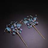 Qing Dynasty Silver gilt Hairpin a pair - Foto 2