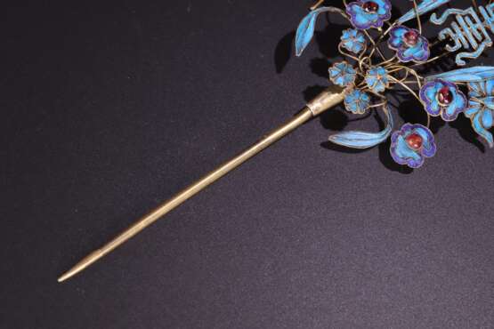 Qing Dynasty Silver gilt Hairpin a pair - Foto 9