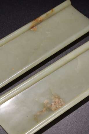 Qing Dynasty Hetian jade Text a pair of jade cards - photo 7