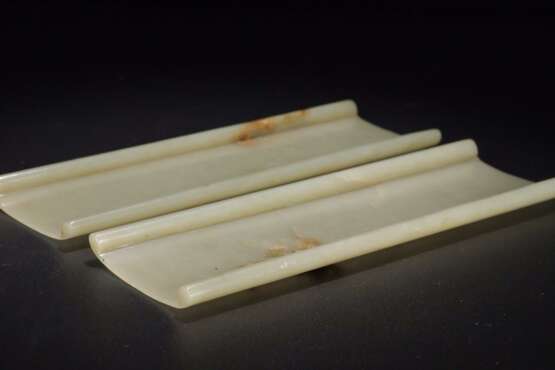 Qing Dynasty Hetian jade Text a pair of jade cards - photo 9