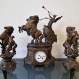 Horloge avec figures de chevaux Métal Early 20th century - photo 5