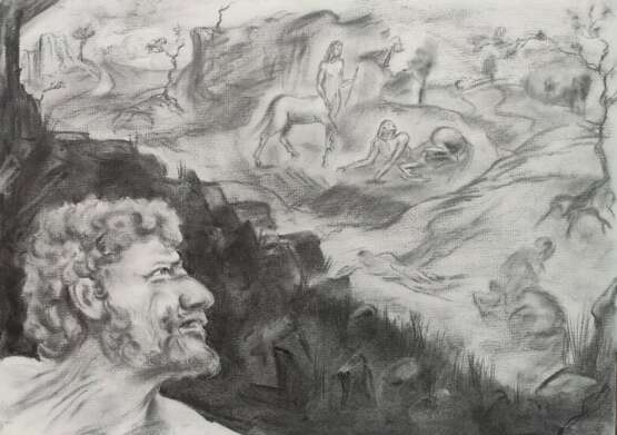 Цена подвига. Геракл уголь портрет уголь Néoréalisme Античная мифология Москва 2024 - photo 1