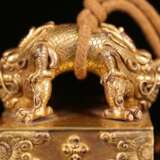 Ming Dynasty Tibetan Buddhism copper gilt double dragon head seal - photo 4