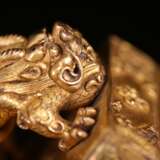 Ming Dynasty Tibetan Buddhism copper gilt double dragon head seal - photo 6