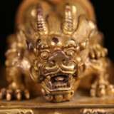 Ming Dynasty Tibetan Buddhism copper gilt double dragon head seal - photo 7