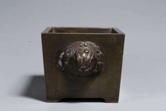 Ming Dynasty copper double lion ear horse trough incense burner - photo 6