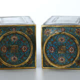 A pair of cloisonne square copper bottles in the Qing Dynasty - Foto 6