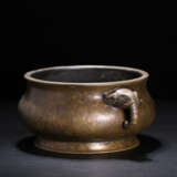 Ming Dynasty old copper double elephant ears incense burner - Foto 2