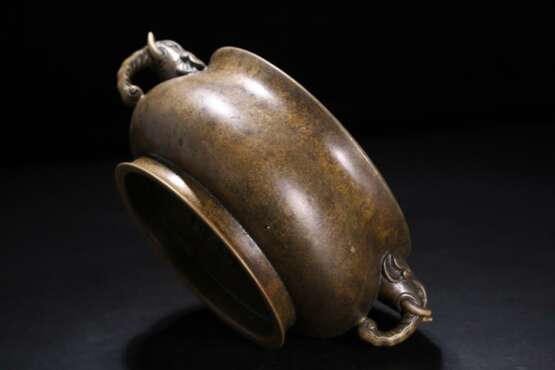 Ming Dynasty old copper double elephant ears incense burner - Foto 3