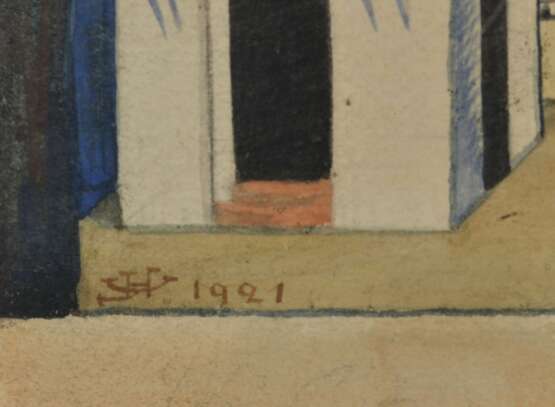 Эскиз Николая Ушина к спектаклю &laquo;Игра в интерес&raquo; действие 1 Mixed media Early 20th century г. - фото 2