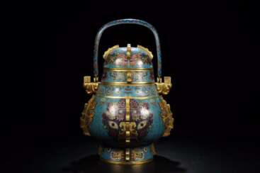 Qing Dynasty Cloisonne Lucky beast pot