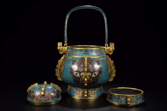 Qing Dynasty Cloisonne Lucky beast pot - Foto 6