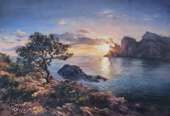 И был вечер Leinwand auf dem Hilfsrahmen Масло на холсте Klassischer Realismus Landschaft auf der Krim Krim - Foto 1 И был вечер Leinwand auf dem Hilfsrahmen Масло на холсте Klassischer Realismus Landschaft auf der Krim Krim - Foto 1