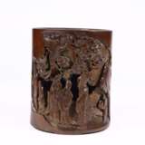 Qing Dynasty bamboo carving character story pen container - photo 1