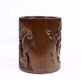 Qing Dynasty bamboo carving character story pen container - photo 2