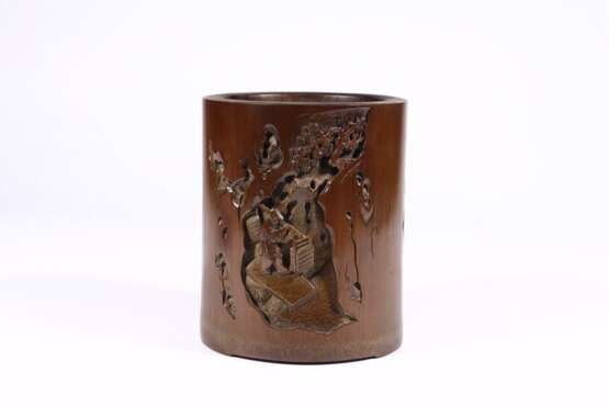 Qing Dynasty bamboo carving character story pen container - photo 3