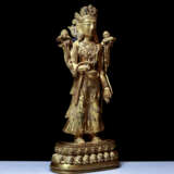 17th century copper gilt Guanyin Bodhisattva statue - photo 2