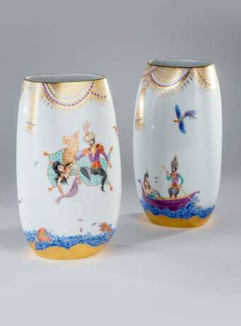 Paar Vasen "1001 Nacht" Meissen, - photo 1