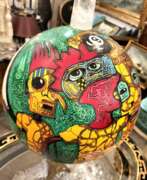 Übersicht. Painted Globe with a Rock Crystal and a Base in Gilt Bronze