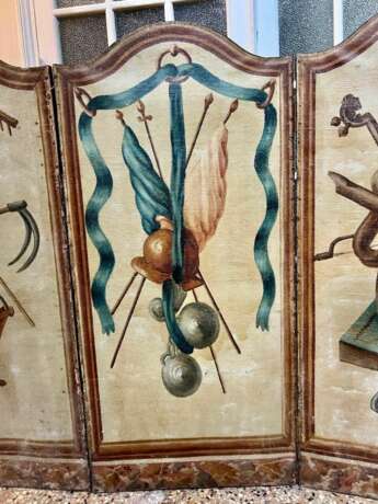 18th Century French Antique Paravent Screen with Three Leaves Bois laqué Louis XIV - Regency 18th century - photo 10