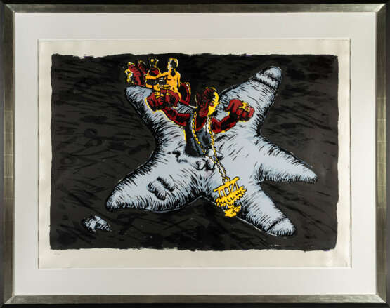 Jörg Immendorff. 2 Bll.: Zeig was Du hast - Ohne Titel - photo 3 Jörg Immendorff. 2 Bll.: Zeig was Du hast - Ohne Titel - photo 3