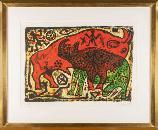 A. R. Penck (Ralf Winkler). 2 Bll.: Ohne Titel (Stier und Nashorn) – Ich als Frau - photo 3 A. R. Penck (Ralf Winkler). 2 Bll.: Ohne Titel (Stier und Nashorn) – Ich als Frau - photo 3