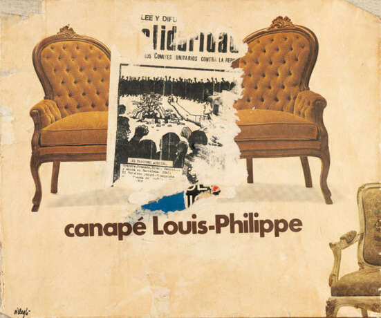 Jacques Villeglé. „Métro République“ Canapé Louis-Philippe - photo 1