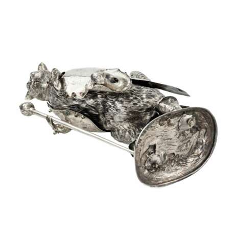 Figurine en argent accrocheuse et ironique Le Chat Potte. G&uuml;nther Grungessel. Hannau. 1883 Argent Eclecticism 19th century - photo 8