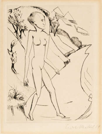 Erich Heckel. Stehendes Mädchen am Strand - фото 1