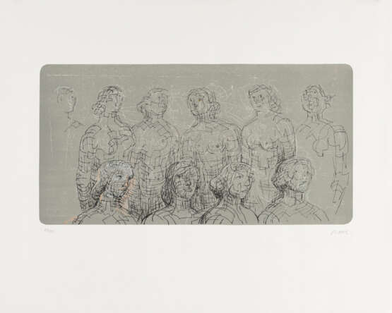 Henry Moore. Female figures with grey background - photo 1