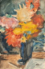 Leonid Pasternak. Flowers in a blue vase