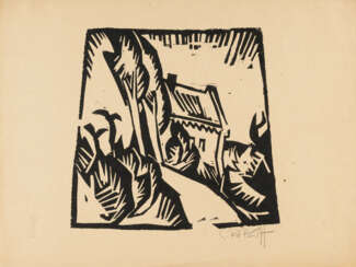 Karl Schmidt-Rottluff. Haus mit Pappeln