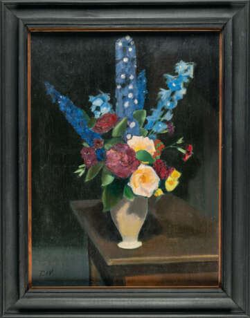 Theodor Werner. Stillleben mit Rosen, Nelken und Rittersporn - photo 3