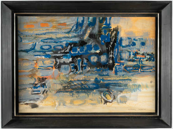 Conrad Westpfahl. Ohne Titel (Komposition königsblau, schwarz und ocker) - photo 2 Conrad Westpfahl. Ohne Titel (Komposition königsblau, schwarz und ocker) - photo 2