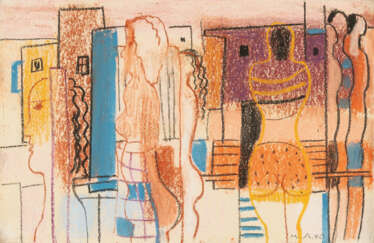 Max Ackermann. „Badende auf hellrot“